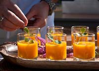 PHOTO: Chilled carrot-ginger soup shooters