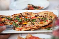 Mixed mushroom and tomato flatbreads