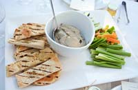Baba Ganouj, Crudites, Homemade Flatbread