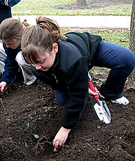 PHOTO: girls with trowels