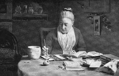 ILLUSTRATION: Ellen Robbins at work on a watercolor