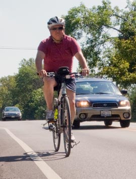 biking on Lake Cook Road