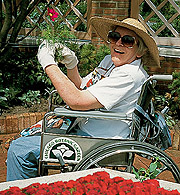 PHOTO: disabled person in the Buehler Enabling garden