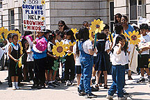 PHOTO: kids in school garden rally