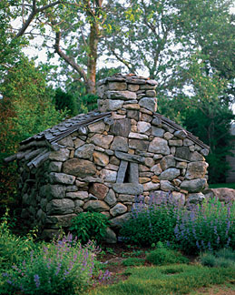 PHOTO: cabin and garden designed by Lew French.