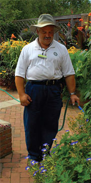 PHOTO: Tending the plants in the Buehler Enabling Garden.