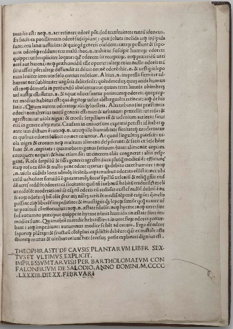 De Historia Plantarum; De Causis Plantarumby Theophrastus, published 1483