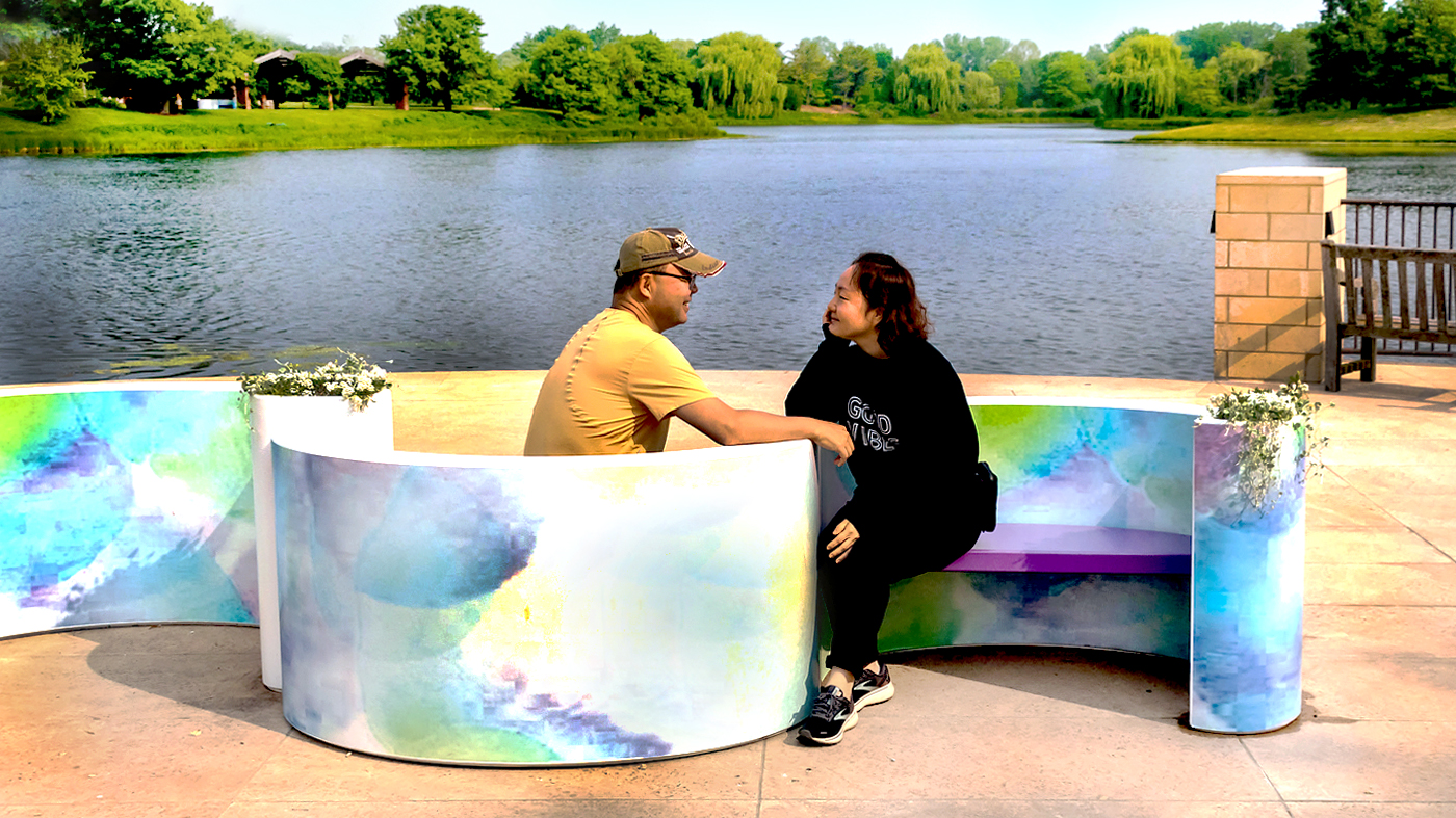 Love in Bloom Bench – Esplanade Patio