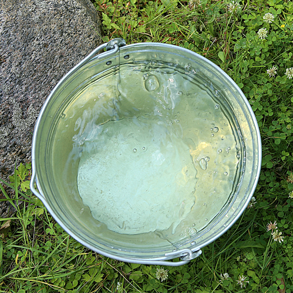 bucket of water