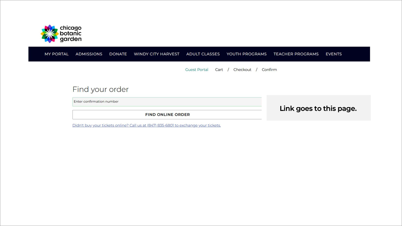 Step 3: "Find your order" page will start the exchange process.