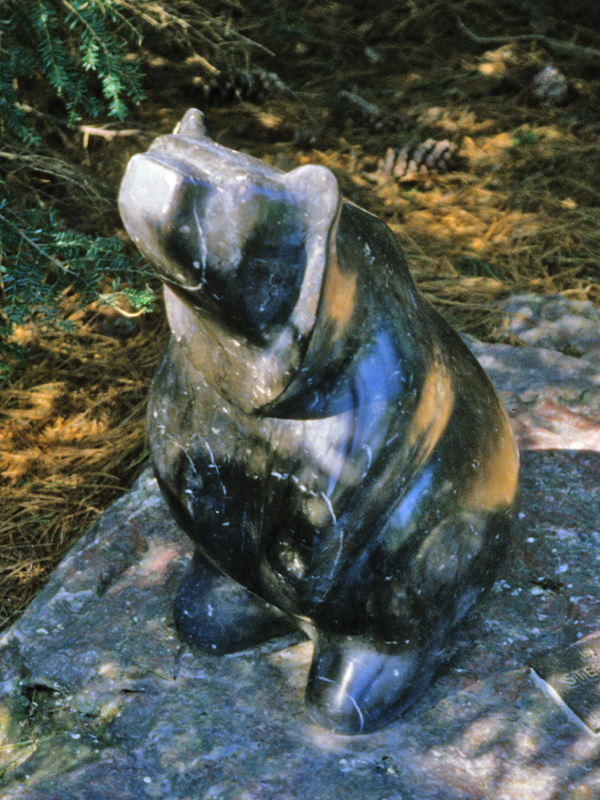 sitting bear sculpture