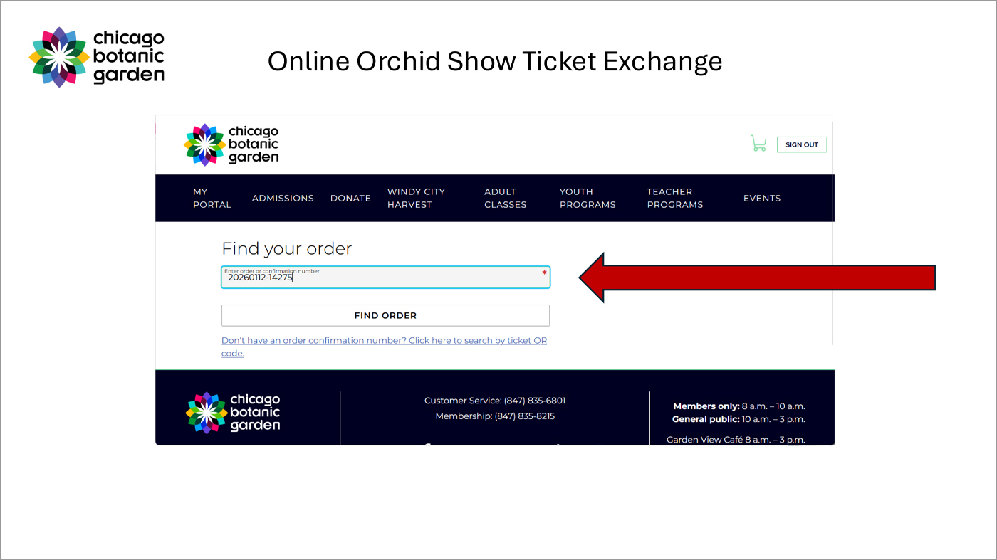 Step 3: "Find your order" page&nbsp;will start the exchange process.