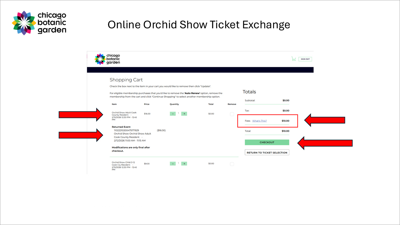 Step 6: Expand the ticket view to show ticket details. To change the date and time, Select New Date/Time/ button.