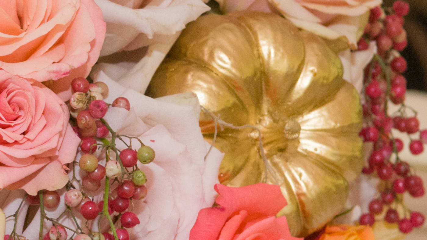 metallic painted pumpkin