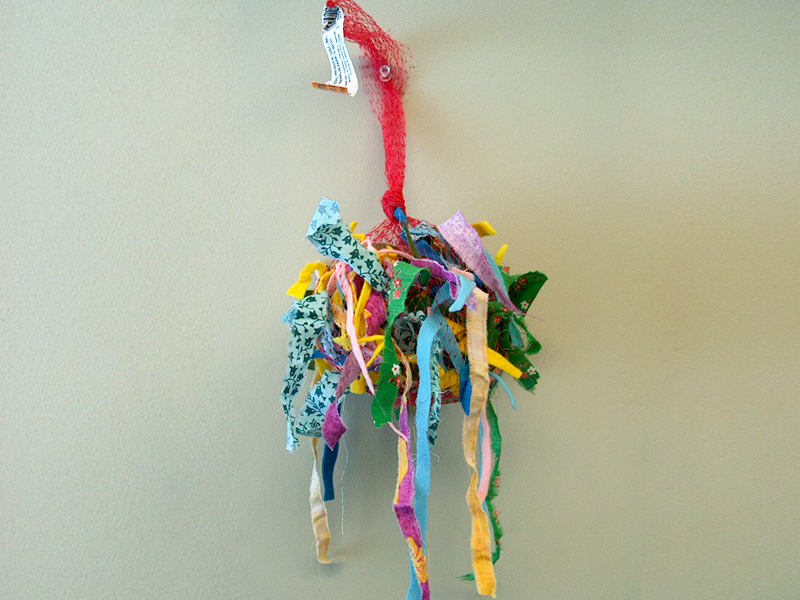 bags with material for bird nests