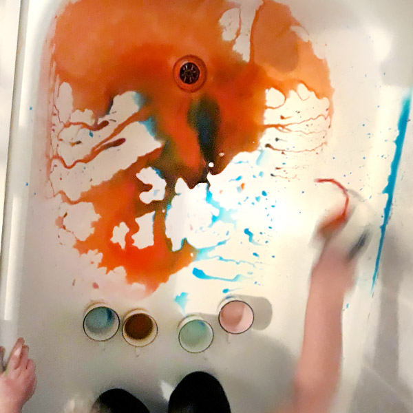 Rainbow Bathtub Art