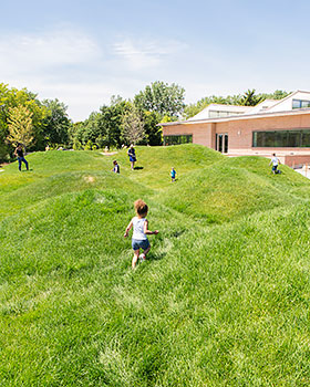 Rolling hills on the campus