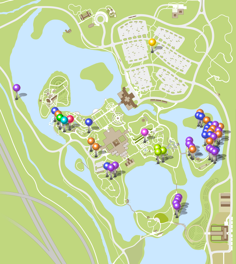 map of magnolias around the Garden