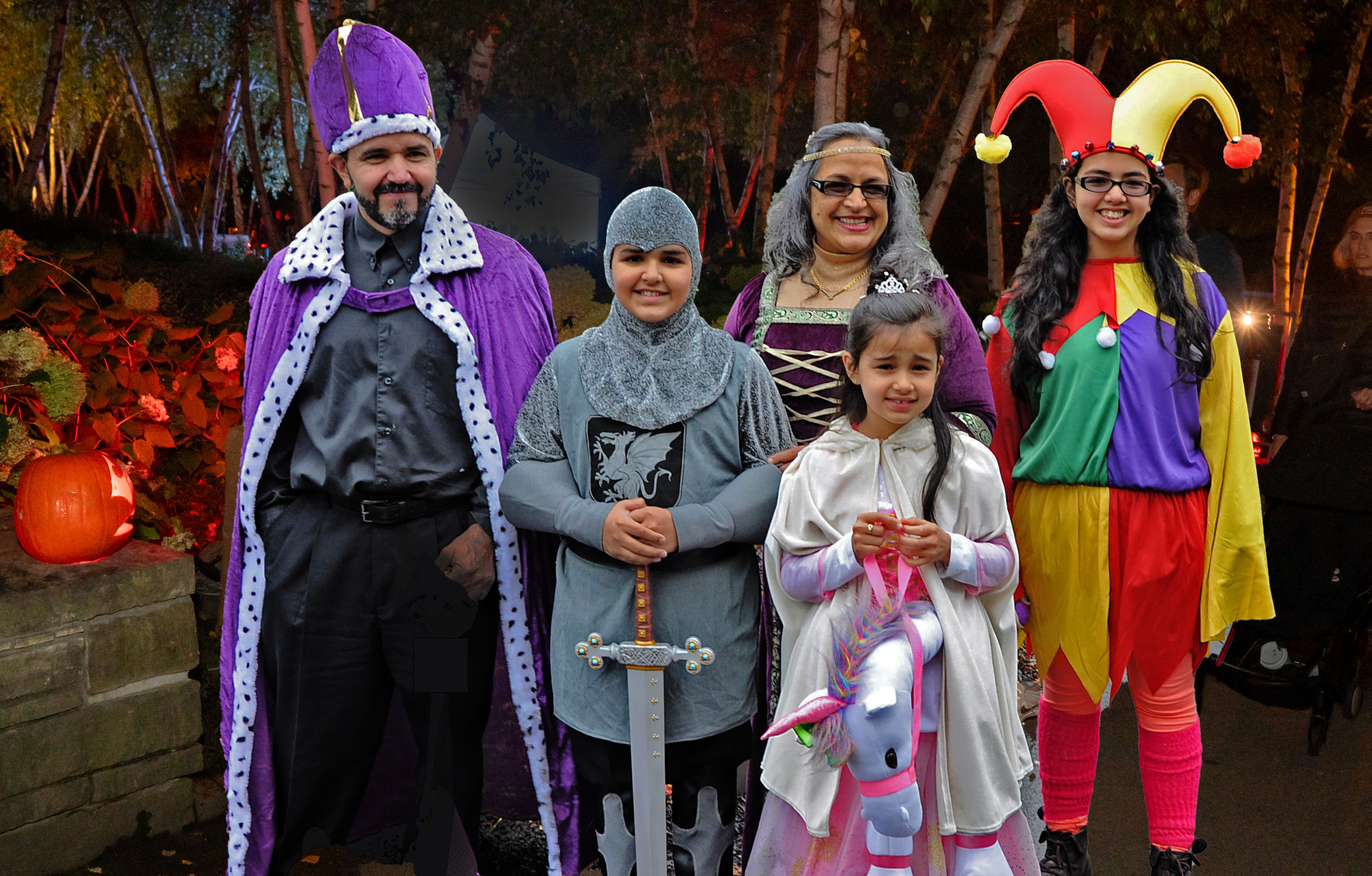 Family in costume at Night of 1K