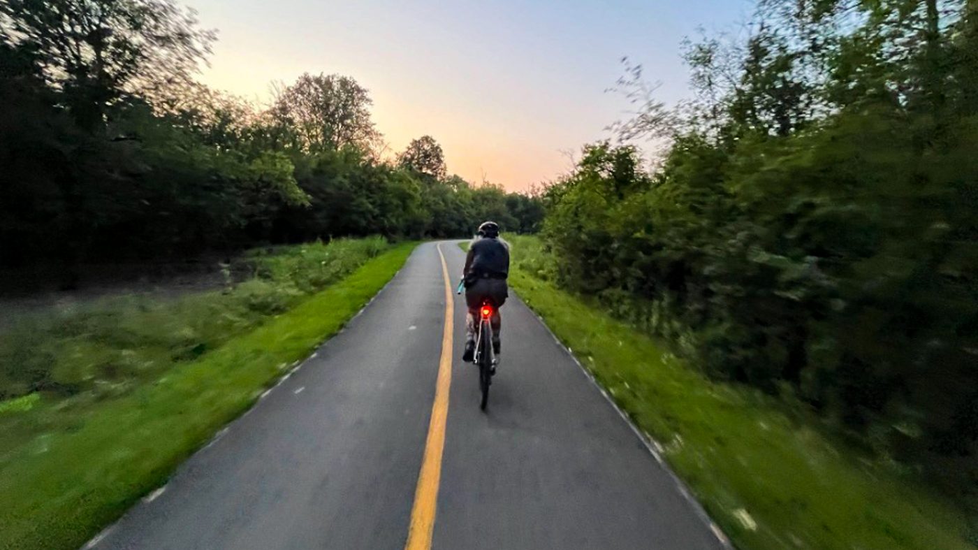 cycling at night on the North Branch Trail