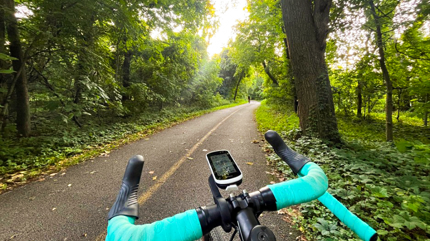 cycling on the trail