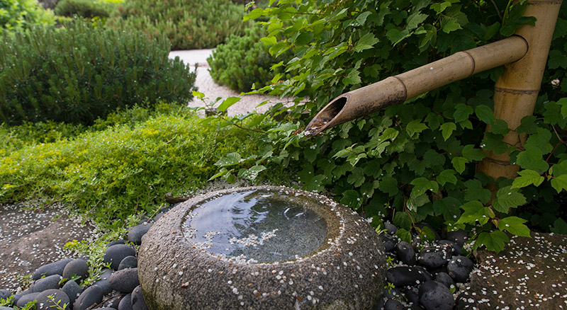 Japanese garden fountain