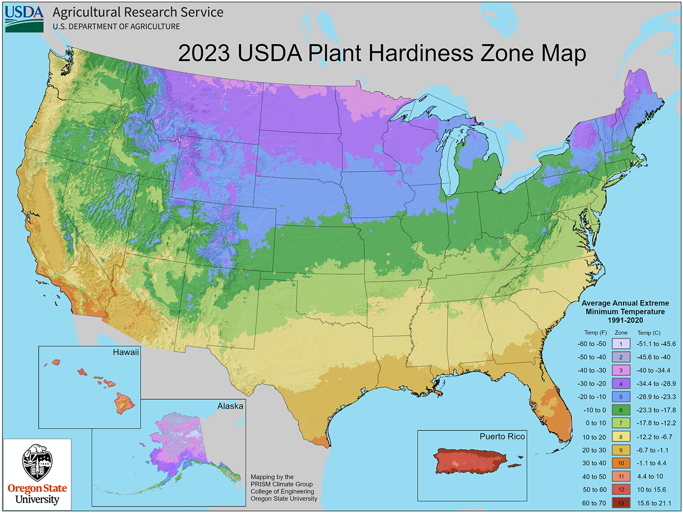 2023 USDA Plant Hardiness Zone Map