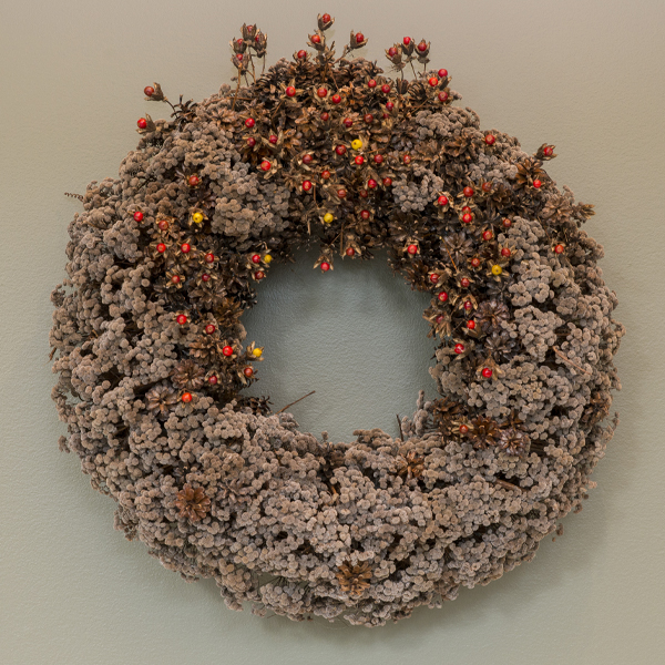 wreath: made from prairie plants