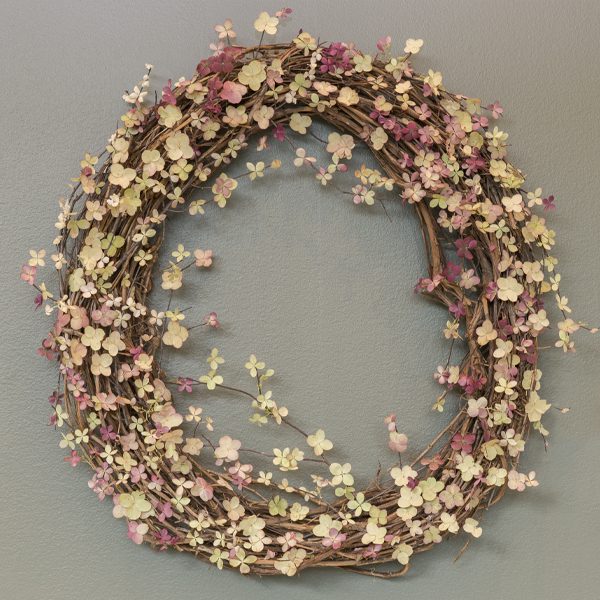 wreath: dried blossoms