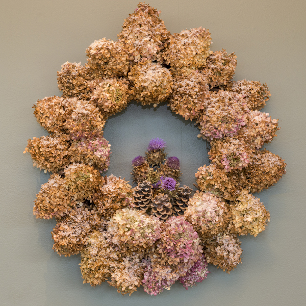 wreath: hydrangea flowers