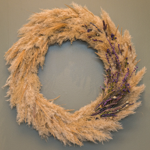 wreath: dried grasses