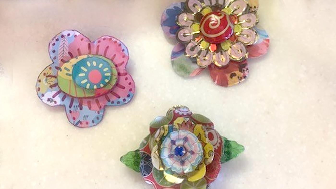 Adult Ed Botanical Arts Flower Pin Workshop