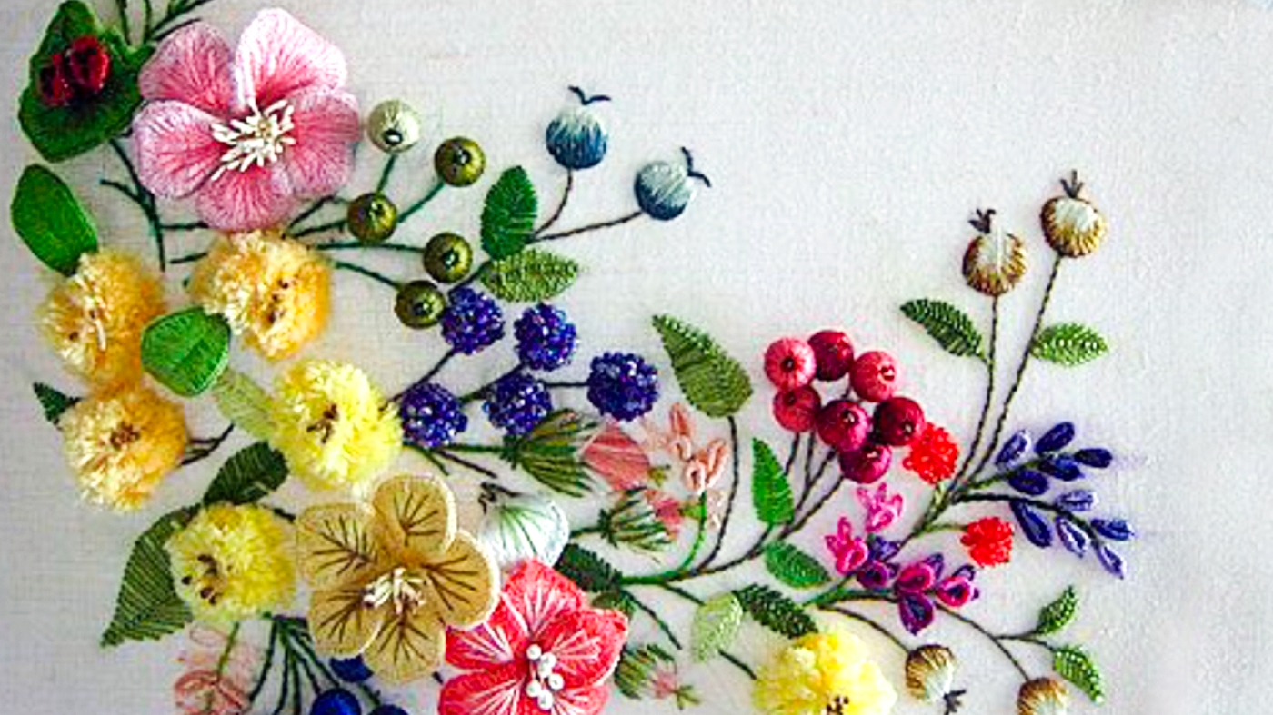 learning botanical arts embroidery