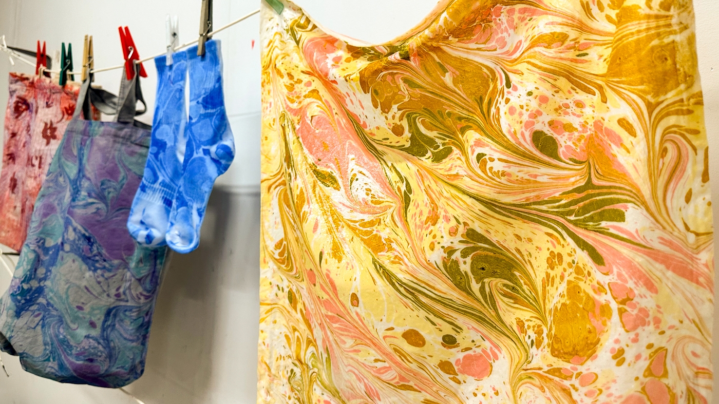 Learning Botanical Arts Marbling 